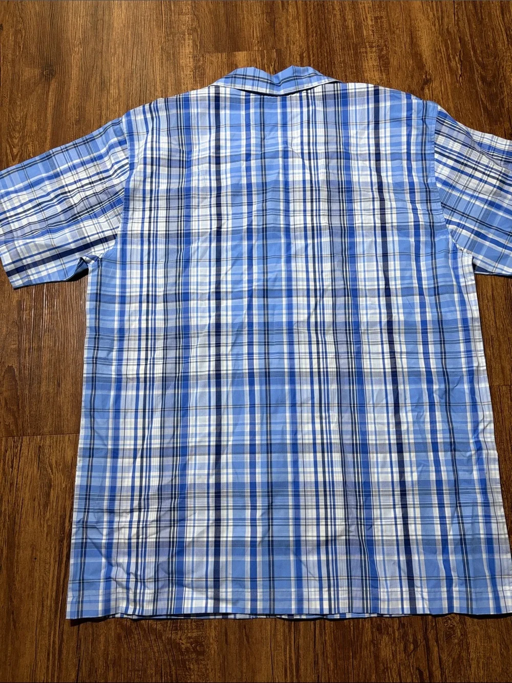 Polo Ralph Lauren Pajama Shirt Blue Plaid Shorts Sleeve Men’s Sz M NWT